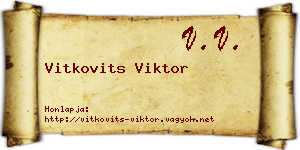 Vitkovits Viktor névjegykártya
