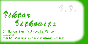 viktor vitkovits business card